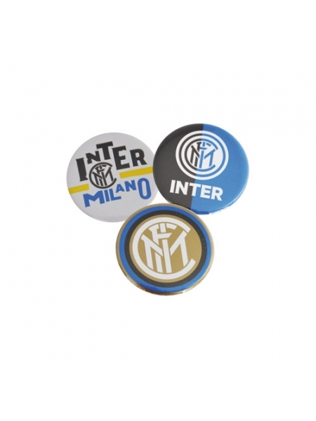 Set tre spille pin con grafiche ufficiali e logo Inter